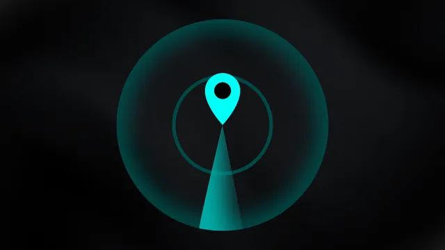 Cyan Radar Sweep Map Pin - Drag and Drop template preview image