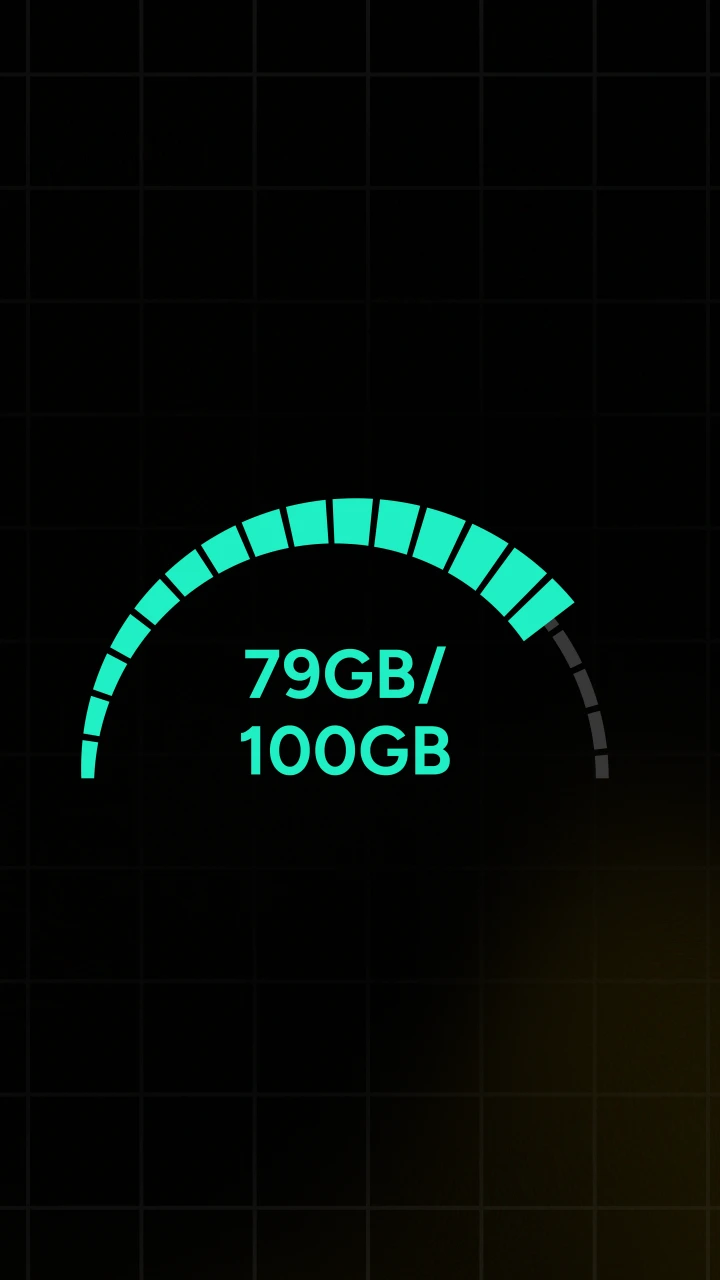 Storage Capacity Semi Circle Progress Bar - After Effects template preview image
