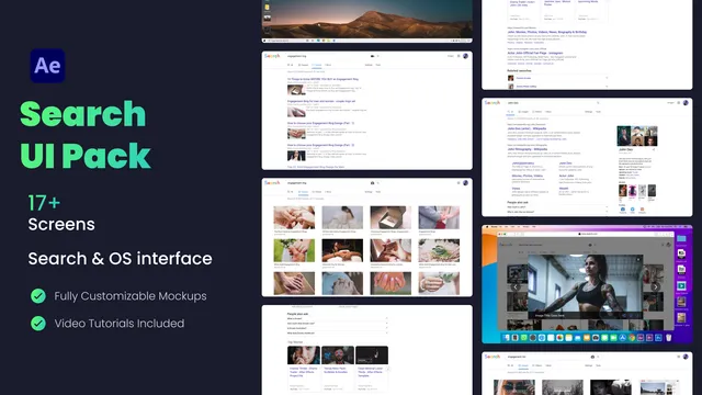 Google Search UI Animation Pack - After Effects template preview image