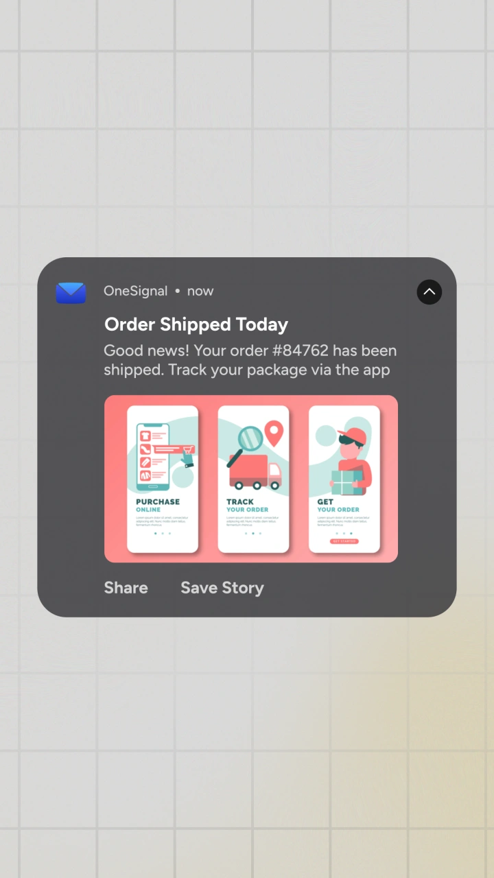 Android Phone Expandable Notification - After Effects template preview image