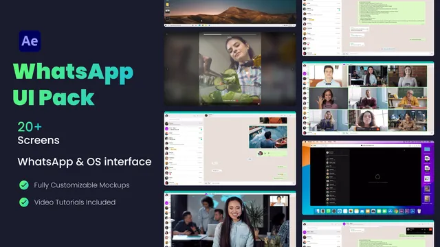 WhatsApp UI Animation Pack - After Effects template preview image