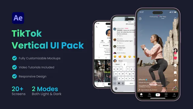 TikTok Vertical UI Animation Pack - After Effects template preview image