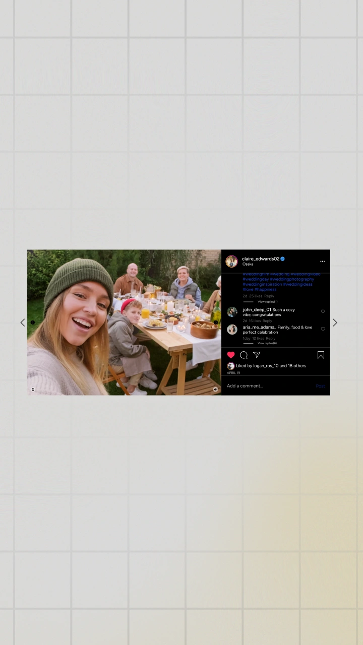 Instagram Desktop Post Viewer with Comments - After Effects template preview image